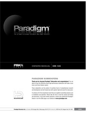 Paradigm OM-105 Manuel Du Propriétaire