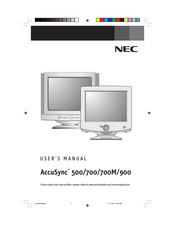 NEC AccuSync 700M Manuel D'utilisation
