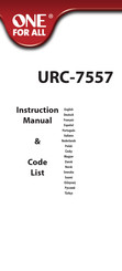 One for All URC-7557 Manuel D'installation