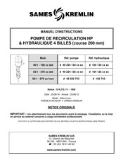 SAMES KREMLIN 750cc Manuel D'instructions