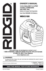 RIDGID WD03180 Mode D'emploi