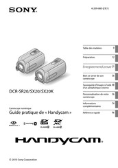 Sony HANDYCAM DCR-SX20K Guide Pratique