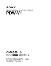 Sony PDW-V1 Manuel D'utilisation