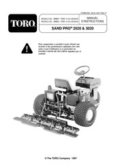 Toro SAND PRO 2020 Manuel D'instructions