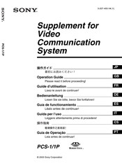 Sony PCS-11P Guide D'utilisation