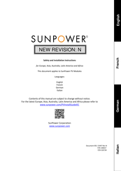 SunPower SPR-Eyy-zzz Instructions De Sécurité Et Mode D'emploi