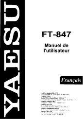 Yaesu FT-847 Manuel De L'utilisateur