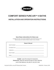 Jacuzzi PURE AIR II Signa 6 Instructions D'installation Et De Fonctionnement