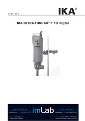 IKA ULTRA-TURRAX T 18 digital Mode D'emploi