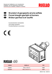 Riello 493M Instructions Pour Installation, Utilisation Et Entretien