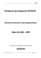 Hitachi SJ 300-055 HFE Manuel D'instruction Et De Programmation