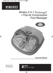 HoMedics Shiatsu 2 in 1 Technogel Mode D'emploi