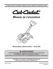 Cub Cadet 450 Série Manuel De L'utilisateur