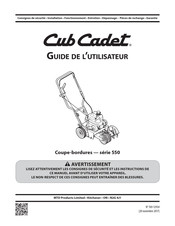 Cub Cadet 550 Serie Guide De L'utilisateur