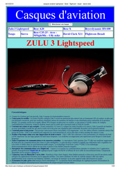 Lightspeed ZULU 3 Mode D'emploi