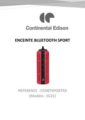 CONTINENTAL EDISON CEDBTSPORTR3 Manuel D'utilisation