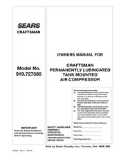 Sears CRAFTSMAN 919.727580 Manuel Du Propriétaire