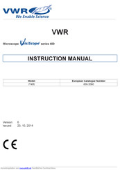 VWR 630-2080 Manuel D'utilisation