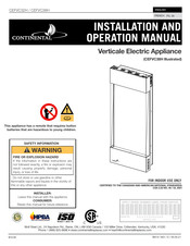 Continental CEFVC38H Manuel D'installation Et D'opération