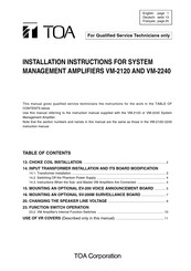 Toa VM-2120 Instructions D'installation