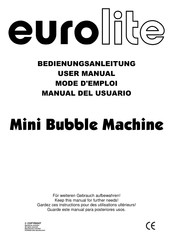 EuroLite Mini Bubble Machine Mode D'emploi