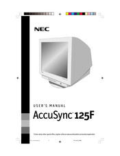 NEC AccuSync 125F Manuel De L'utilisateur