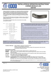 Ecco ED5100 Instructions D'installation Et De Fonctionnement