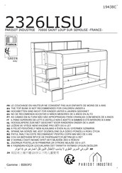 Parisot Industrie 2326LISU Instructions D'utilisation
