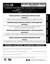 CG AIR SILVER SLAS Instructions D'installation Et D'utilisation