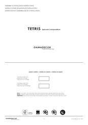 GAMADECOR TETRIS Instructions D'assemblage Et D'installation