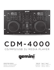 Gemini CDM-4000 Manuel D'instructions