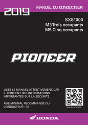 Honda PIONEER M5 Cinq 2019 Manuel Du Conducteur
