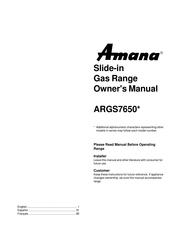Amana ARGS7650 Serie Mode D'emploi