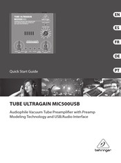 Behringer TUBE ULTRAGAIN MIC500USB Guide De Démarrage Rapide