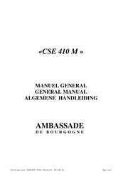 Ambassade de Bourgogne CSE 410 M Manuel General