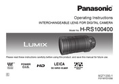 Panasonic Lumix H-RS100400 Mode D'emploi