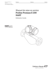 Endress+Hauser Proline Promass E 200 HART Manuel De Mise En Service