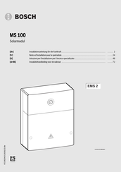 Bosch MS 100 Notice D'installation