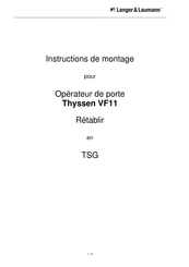 Langer & Laumann Thyssen VF11 Instructions De Montage