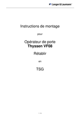 Langer & Laumann Thyssen VF08 Instructions De Montage