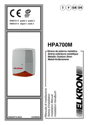Elkron HPA700M Notice D'installation