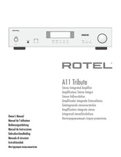 Rotel A11 Tribute Manuel De L'utilisateur