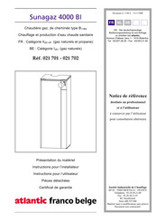 Atlantic Franco Belge Sunagaz 4032 BI Instructions D'installation