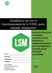 LSM V20X Manuel D'installation Et Fonctionnement