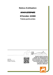 Amazone XTender 4200 Notice D'utilisation