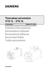 Siemens 1FT6 16. Mode D'emploi
