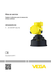 Vega VEGASON 63 Guide De Mise En Service