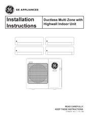 GE ASH218JCDS Serie Instructions D'installation