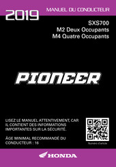 Honda PIONEER M4 Quatre Occupants 2019 Manuel Du Conducteur