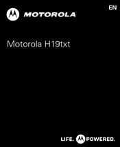 Motorola H19txt Mode D'emploi